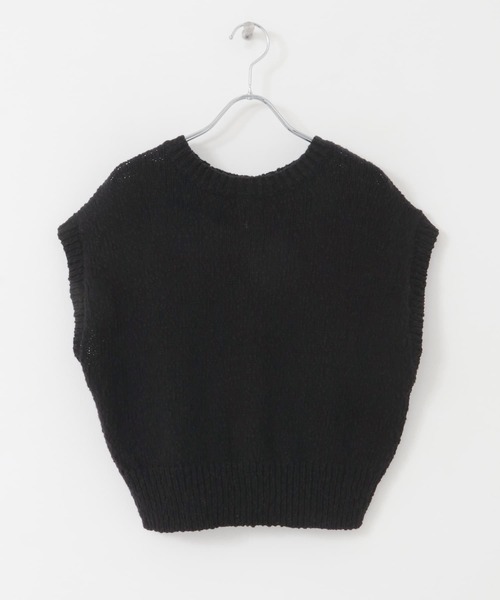 KBF（ケイビーエフ）の「ブークレニットベスト（ニット/セーター・レディース・ブラック/アイボリー/レッド・ONE）」の11枚目の写真