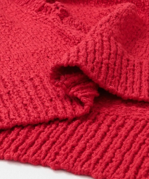 KBF（ケイビーエフ）の「ブークレニットベスト（ニット/セーター・レディース・ブラック/アイボリー/レッド・ONE）」の7枚目の写真