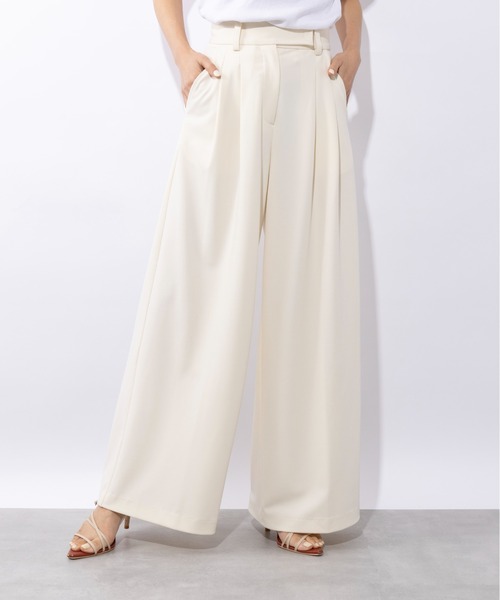 SETUP7(セットアップセブン)の「【SETUP7】Two Tuck Wide Pant ツータックワイドパンツ(スラックス・レディース・ブラウン/ブラック/オフホワイト・S/XS/M)」の8枚目の写真