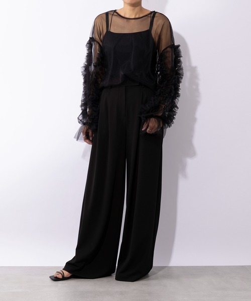 SETUP7(セットアップセブン)の「【SETUP7】Two Tuck Wide Pant ツータックワイドパンツ(スラックス・レディース・ブラウン/ブラック/オフホワイト・S/XS/M)」の12枚目の写真