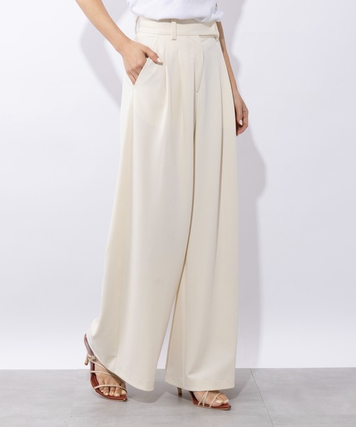 SETUP7(セットアップセブン)の「【SETUP7】Two Tuck Wide Pant ツータックワイドパンツ(スラックス・レディース・ブラウン/ブラック/オフホワイト・S/XS/M)」の17枚目の写真