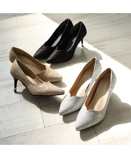 DEMETER(デメテル)の「7.5cm パールヒール☆ポインテッドトゥ ハートカットデザイン パンプス(パンプス・レディース・ネイビー/ベージュ/ブラック/ブラック系その他/シルバー・S/M/L/LL)」の22枚目の写真