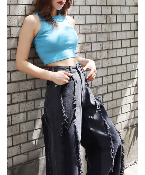 EVRIS（エヴリス）の「【ZOZO限定】ワンポイントアメスリタンクトップ（タンクトップ・レディース・ホワイト/ブラック/ピンク/ブルー・FREE）」の11枚目の写真