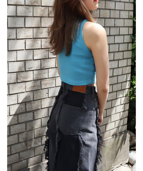 EVRIS（エヴリス）の「【ZOZO限定】ワンポイントアメスリタンクトップ（タンクトップ・レディース・ホワイト/ブラック/ピンク/ブルー・FREE）」の7枚目の写真