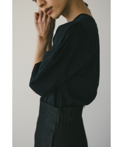 STYLEMIXER（スタイルミキサー）の「タックスリーブT（Tシャツ/カットソー・レディース・オレンジ系その他/ブラック/ホワイト・FREE）」の18枚目の写真