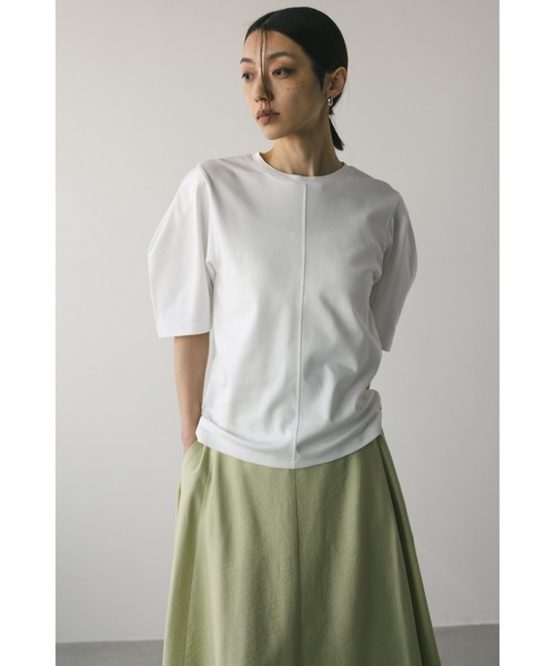 STYLEMIXER（スタイルミキサー）の「タックスリーブT（Tシャツ/カットソー・レディース・オレンジ系その他/ブラック/ホワイト・FREE）」の4枚目の写真