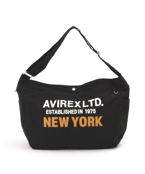 AVIREX（アヴィレックス）の「NEWSPAPER BAG / ニュースペーパー バッグ / AVIREX / アヴィレックス / AX2702（ショルダーバッグ・メンズ・ブラック/ホワイト系2・F）」の5枚目の写真