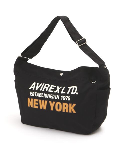 AVIREX（アヴィレックス）の「NEWSPAPER BAG / ニュースペーパー バッグ / AVIREX / アヴィレックス / AX2702（ショルダーバッグ・メンズ・ブラック/ホワイト系2・F）」の6枚目の写真