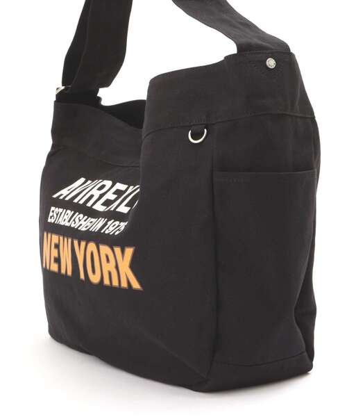AVIREX（アヴィレックス）の「NEWSPAPER BAG / ニュースペーパー バッグ / AVIREX / アヴィレックス / AX2702（ショルダーバッグ・メンズ・ブラック/ホワイト系2・F）」の9枚目の写真