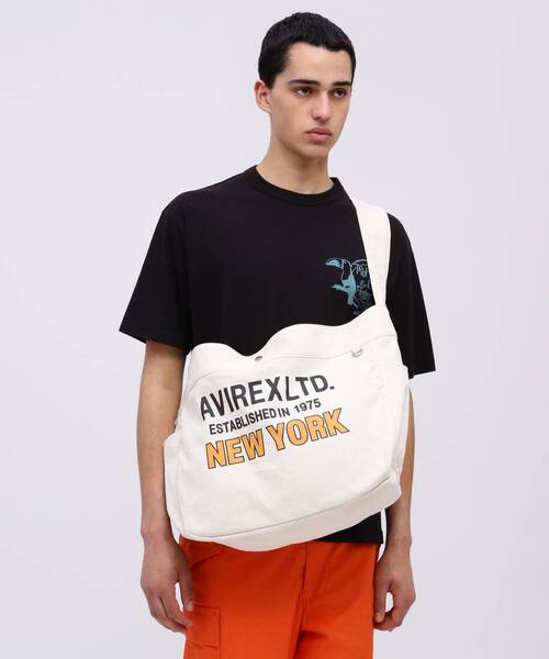 AVIREX（アヴィレックス）の「NEWSPAPER BAG / ニュースペーパー バッグ / AVIREX / アヴィレックス / AX2702（ショルダーバッグ・メンズ・ブラック/ホワイト系2・F）」の16枚目の写真