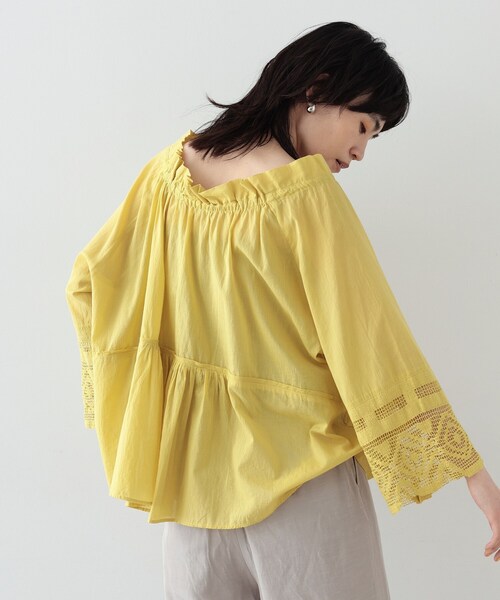 GALLEST（ギャレスト）の「◆ネックギャザーブラウス（シャツ/ブラウス・レディース・イエロー/ダークブラウン/ワインレッド・34/38）」の14枚目の写真