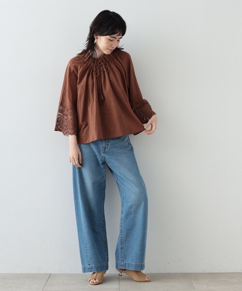 GALLEST（ギャレスト）の「◆ネックギャザーブラウス（シャツ/ブラウス・レディース・イエロー/ダークブラウン/ワインレッド・34/38）」の15枚目の写真