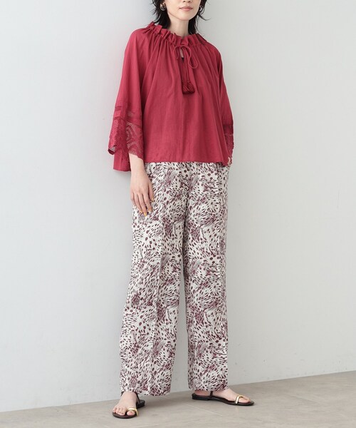 GALLEST（ギャレスト）の「◆ネックギャザーブラウス（シャツ/ブラウス・レディース・イエロー/ダークブラウン/ワインレッド・34/38）」の12枚目の写真