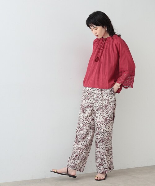 GALLEST（ギャレスト）の「◆ネックギャザーブラウス（シャツ/ブラウス・レディース・イエロー/ダークブラウン/ワインレッド・34/38）」の13枚目の写真