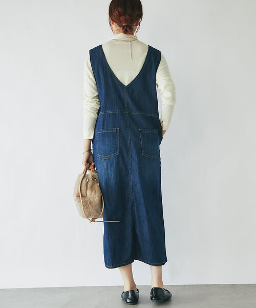 ♡ゆみぞう♡![チャイハネ]カシュデニムジャンパースカート/ネイビー チャイハネ ジャンパースカート 「チャイハネ」チャパンナ刺繍