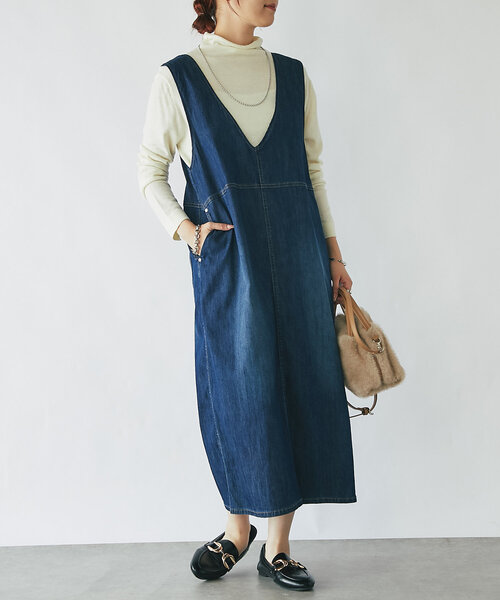 un dix cors アンディコール デニムジャンスカ　Lサイズ　新品・未使用 un dix cors（アンディコール）の「《2サイズ展開》デニム