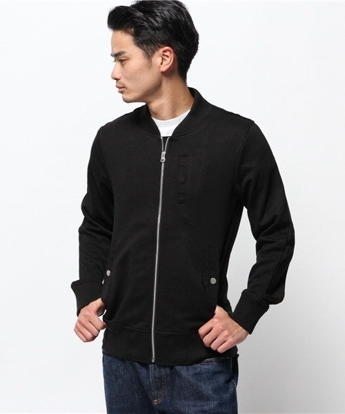 CIAOPANIC TYPY（チャオパニックティピー）の「ジャージーMA1ジャケット（ブルゾン・メンズ・オリーブ/ブラック・LARGE/SMALL/MEDIUM）」の3枚目の写真