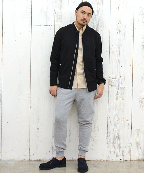 CIAOPANIC TYPY（チャオパニックティピー）の「ジャージーMA1ジャケット（ブルゾン・メンズ・オリーブ/ブラック・LARGE/SMALL/MEDIUM）」の4枚目の写真