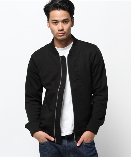 CIAOPANIC TYPY（チャオパニックティピー）の「ジャージーMA1ジャケット（ブルゾン・メンズ・オリーブ/ブラック・LARGE/SMALL/MEDIUM）」の14枚目の写真