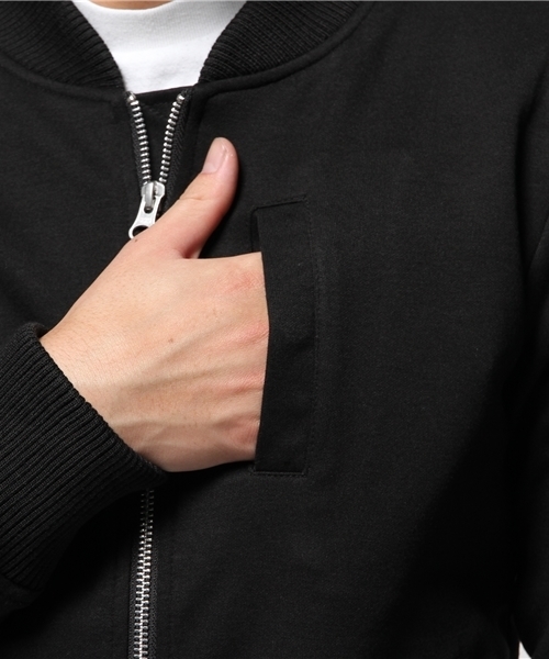 CIAOPANIC TYPY（チャオパニックティピー）の「ジャージーMA1ジャケット（ブルゾン・メンズ・オリーブ/ブラック・LARGE/SMALL/MEDIUM）」の7枚目の写真