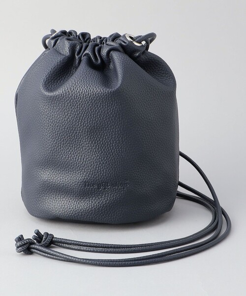 coen（コーエン）の「The gift shop（ザ・ギフト・ショップ）レザーライク巾着バッグ（ショルダーバッグ・メンズ・ネイビー/オフホワイト/シルバー/ブラック・FREE）」の3枚目の写真