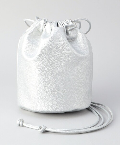 coen（コーエン）の「The gift shop（ザ・ギフト・ショップ）レザーライク巾着バッグ（ショルダーバッグ・メンズ・ネイビー/オフホワイト/シルバー/ブラック・FREE）」の4枚目の写真