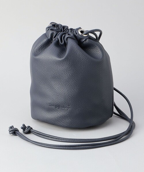 coen（コーエン）の「The gift shop（ザ・ギフト・ショップ）レザーライク巾着バッグ（ショルダーバッグ・メンズ・ネイビー/オフホワイト/シルバー/ブラック・FREE）」の5枚目の写真