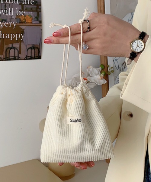 Pochi Pouch/コーデュロイ 巾着 ミニ ポーチ（ポーチ）｜Pochi Pouch