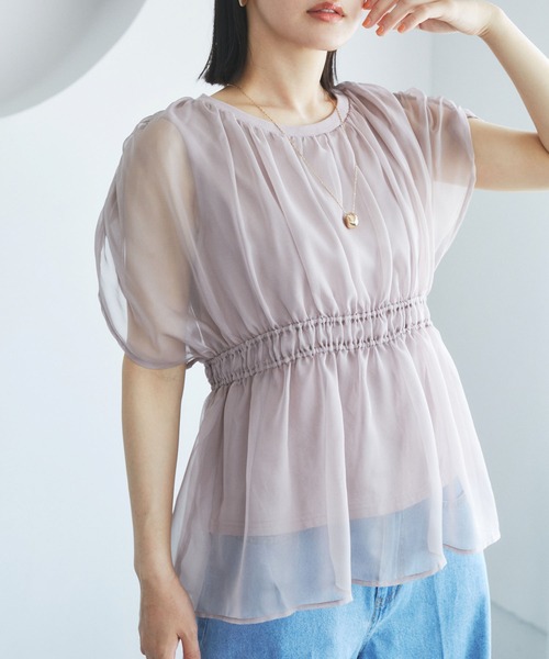 VIS（ビス）の「シアードッキングトップス（Tシャツ/カットソー・レディース・ブラック/ホワイト/ベージュ系その他・FREE）」の3枚目の写真