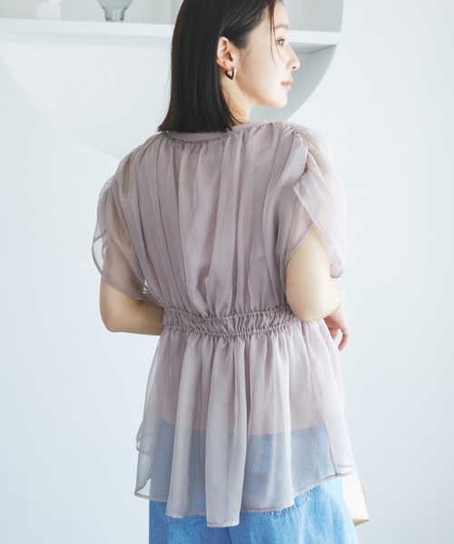 VIS（ビス）の「シアードッキングトップス（Tシャツ/カットソー・レディース・ブラック/ホワイト/ベージュ系その他・FREE）」の5枚目の写真