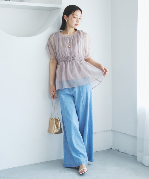 VIS（ビス）の「シアードッキングトップス（Tシャツ/カットソー・レディース・ブラック/ホワイト/ベージュ系その他・FREE）」の8枚目の写真