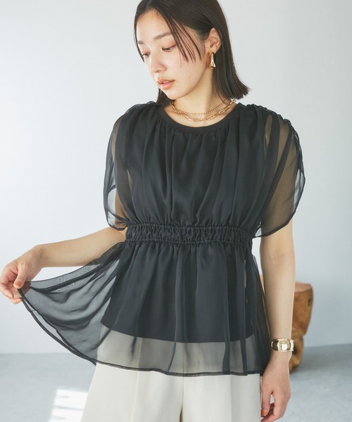 VIS（ビス）の「シアードッキングトップス（Tシャツ/カットソー・レディース・ブラック/ホワイト/ベージュ系その他・FREE）」の10枚目の写真