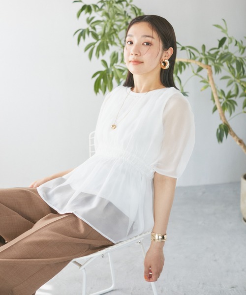 VIS（ビス）の「シアードッキングトップス（Tシャツ/カットソー・レディース・ブラック/ホワイト/ベージュ系その他・FREE）」の19枚目の写真