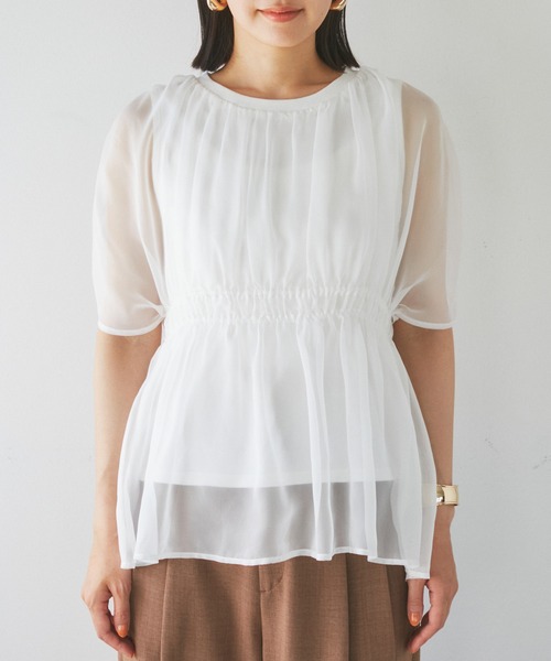 VIS（ビス）の「シアードッキングトップス（Tシャツ/カットソー・レディース・ブラック/ホワイト/ベージュ系その他・FREE）」の22枚目の写真