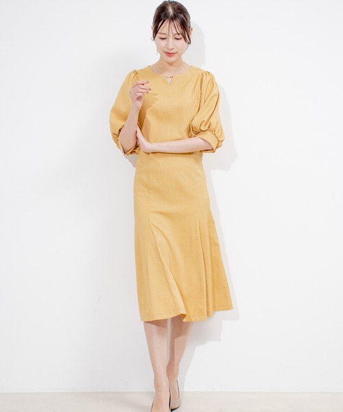 Jayro(ジャイロ)の「ボリュームスリーブ切替マーメイドワンピース(ワンピース・レディース・ネイビー/ブルー/イエロー・M)」の12枚目の写真