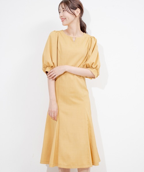 Jayro(ジャイロ)の「ボリュームスリーブ切替マーメイドワンピース(ワンピース・レディース・ネイビー/ブルー/イエロー・M)」の13枚目の写真