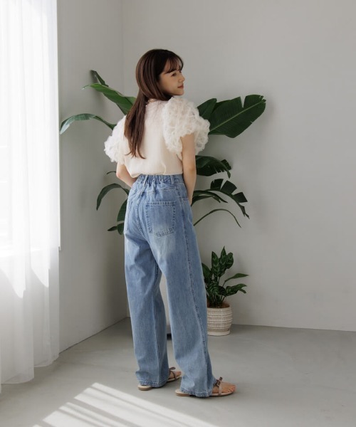 flower（フラワー）の「シアーパフブラウス（シャツ/ブラウス・レディース・ベージュ/ブラック・FREE）」の17枚目の写真