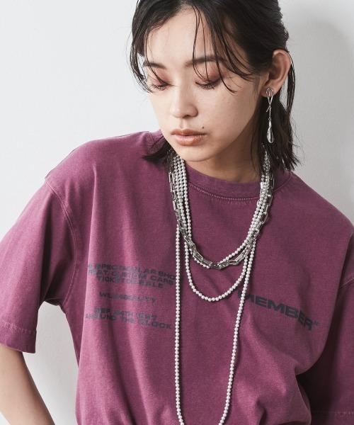 CHIC STYLE(シックスタイル)の「<大きいサイズ>綿100%製品染ロゴプリントTシャツ シックスタイル(Tシャツ/カットソー・レディース・パープル/ブラウン/レッド・LL/3L/4L/5L/L)」の3枚目の写真