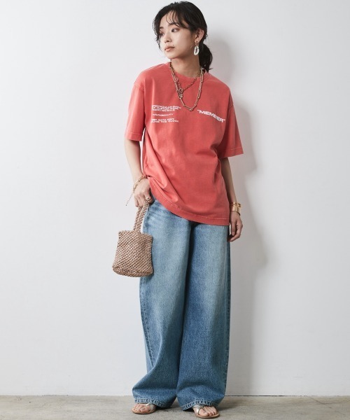 CHIC STYLE(シックスタイル)の「<大きいサイズ>綿100%製品染ロゴプリントTシャツ シックスタイル(Tシャツ/カットソー・レディース・パープル/ブラウン/レッド・LL/3L/4L/5L/L)」の12枚目の写真