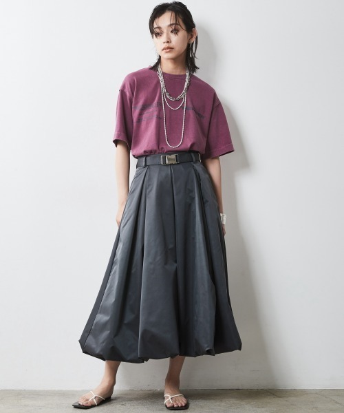 CHIC STYLE(シックスタイル)の「<大きいサイズ>綿100%製品染ロゴプリントTシャツ シックスタイル(Tシャツ/カットソー・レディース・パープル/ブラウン/レッド・LL/3L/4L/5L/L)」の11枚目の写真