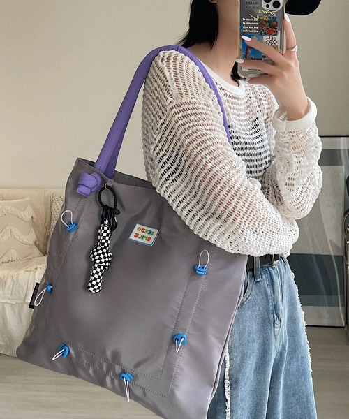 Chick（チック）の「【TAE×Chick】 ナイロンハンドルトートバッグ（トートバッグ・レディース・ホワイト/ブラック/グレー・FREE）」の11枚目の写真