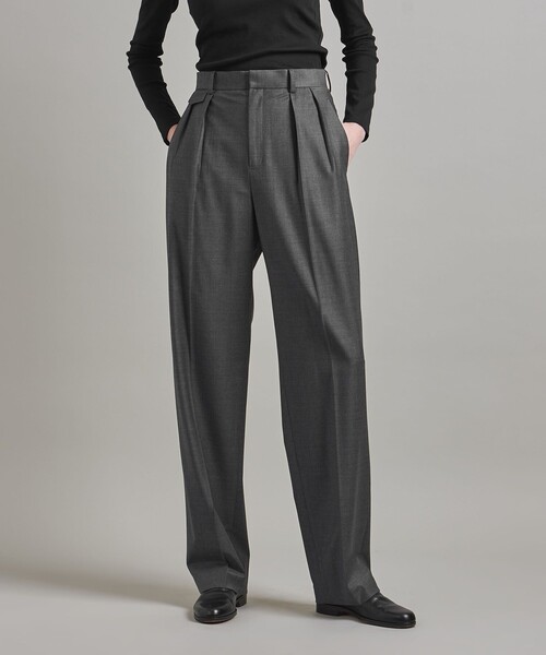 LOEFF（ロエフ）の「＜LOEFF＞ W トロピカル インタック フラップ パンツ（スラックス・レディース・ブラック/グレー・1/2/0）」の6枚目の写真