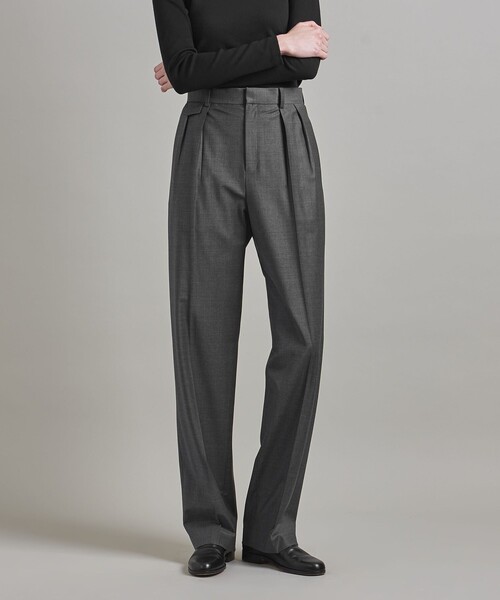 LOEFF（ロエフ）の「＜LOEFF＞ W トロピカル インタック フラップ パンツ（スラックス・レディース・ブラック/グレー・1/2/0）」の7枚目の写真