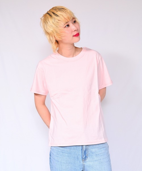 Alite cloth(アリーテクロス)の「無地クルーネックTシャツ(半袖)(Tシャツ/カットソー・レディース・ブラック/ホワイト/ベージュ/グレー/ピンク/オレンジ/ブルー/グリーン・FREE)」の7枚目の写真
