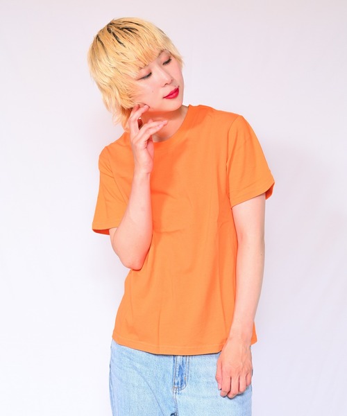 Alite cloth(アリーテクロス)の「無地クルーネックTシャツ(半袖)(Tシャツ/カットソー・レディース・ブラック/ホワイト/ベージュ/グレー/ピンク/オレンジ/ブルー/グリーン・FREE)」の8枚目の写真