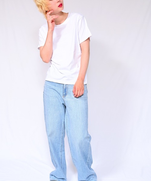 Alite cloth(アリーテクロス)の「無地クルーネックTシャツ(半袖)(Tシャツ/カットソー・レディース・ブラック/ホワイト/ベージュ/グレー/ピンク/オレンジ/ブルー/グリーン・FREE)」の17枚目の写真
