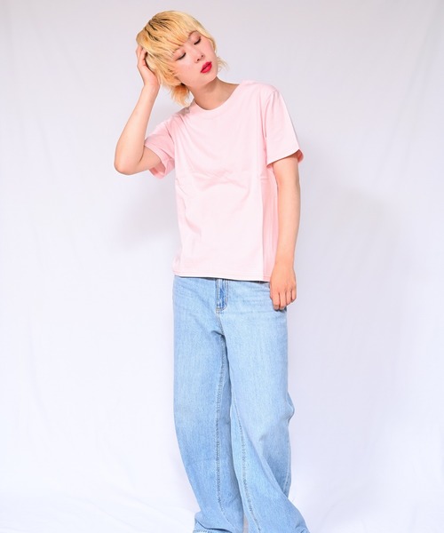 Alite cloth(アリーテクロス)の「無地クルーネックTシャツ(半袖)(Tシャツ/カットソー・レディース・ブラック/ホワイト/ベージュ/グレー/ピンク/オレンジ/ブルー/グリーン・FREE)」の16枚目の写真