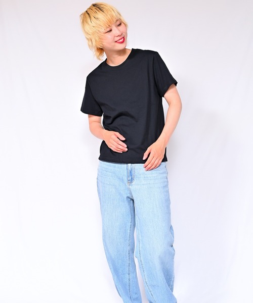 Alite cloth(アリーテクロス)の「無地クルーネックTシャツ(半袖)(Tシャツ/カットソー・レディース・ブラック/ホワイト/ベージュ/グレー/ピンク/オレンジ/ブルー/グリーン・FREE)」の15枚目の写真