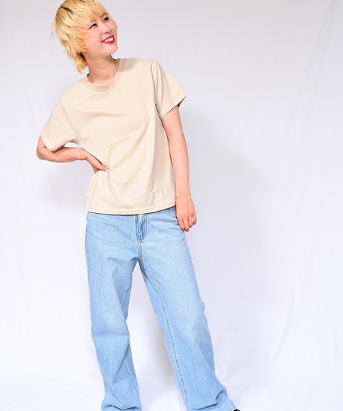 Alite cloth(アリーテクロス)の「無地クルーネックTシャツ(半袖)(Tシャツ/カットソー・レディース・ブラック/ホワイト/ベージュ/グレー/ピンク/オレンジ/ブルー/グリーン・FREE)」の13枚目の写真