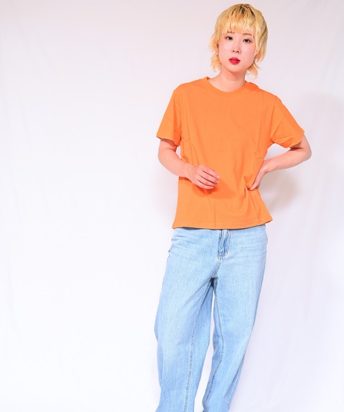 Alite cloth(アリーテクロス)の「無地クルーネックTシャツ(半袖)(Tシャツ/カットソー・レディース・ブラック/ホワイト/ベージュ/グレー/ピンク/オレンジ/ブルー/グリーン・FREE)」の12枚目の写真
